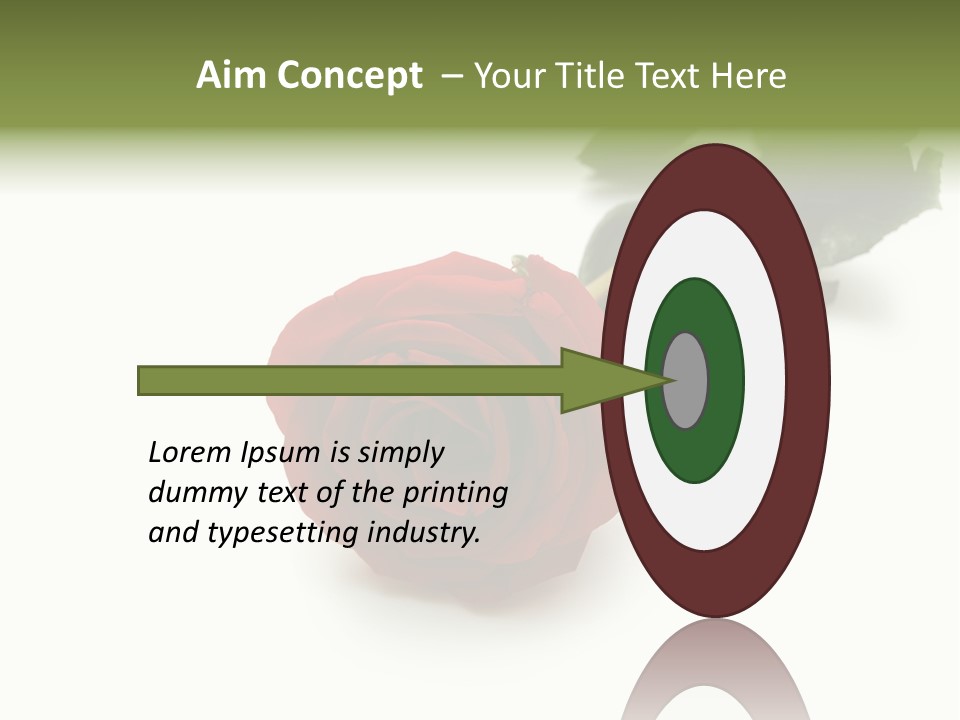 A Single Red Rose On A White Background PowerPoint Template