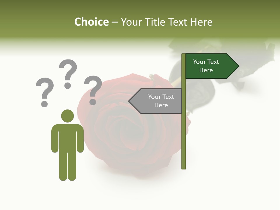 A Single Red Rose On A White Background PowerPoint Template