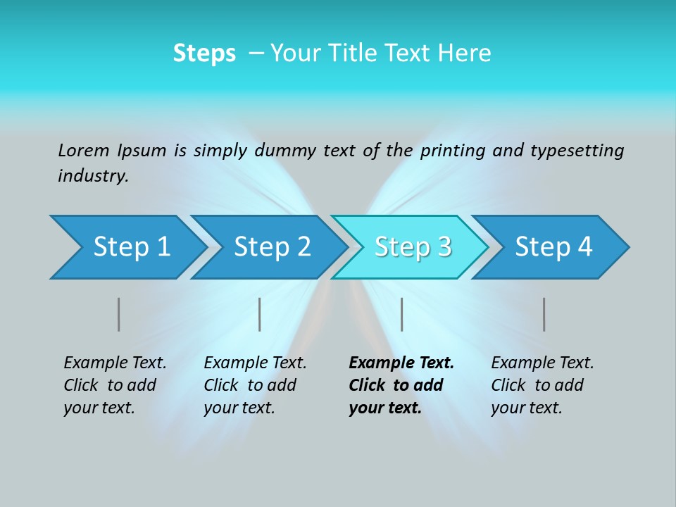 A Blue Butterfly On A Black Background PowerPoint Template