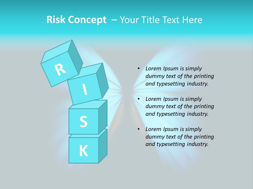 A Blue Butterfly On A Black Background PowerPoint Template