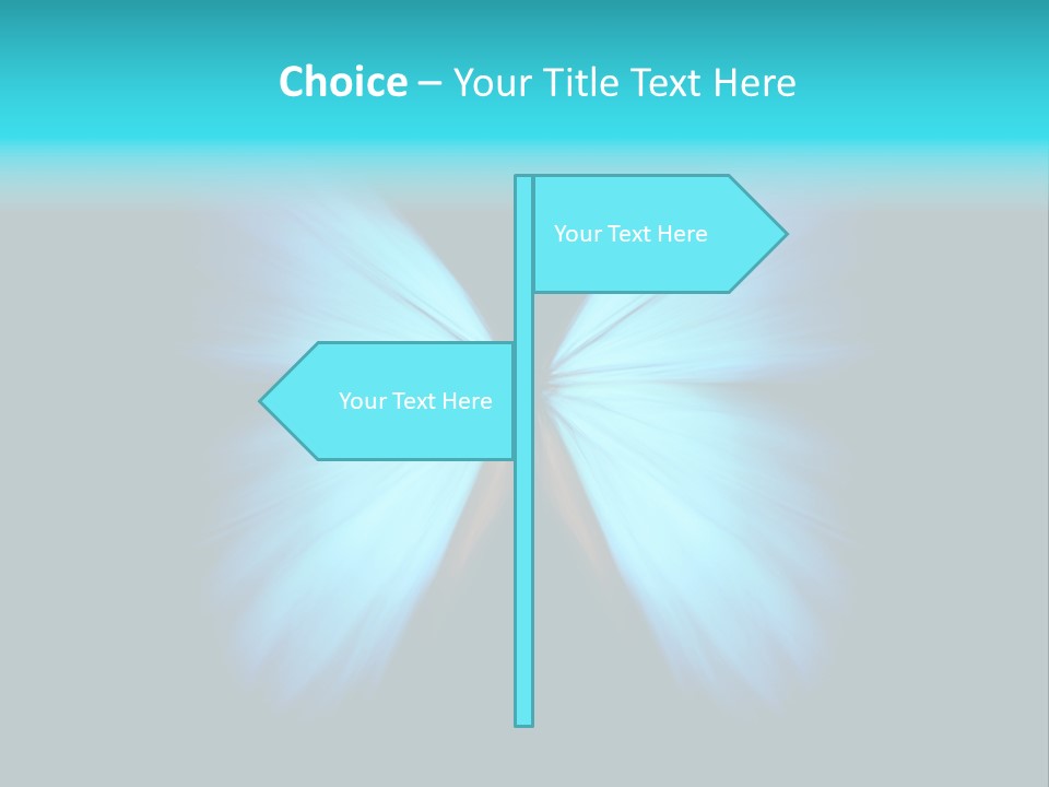 A Blue Butterfly On A Black Background PowerPoint Template