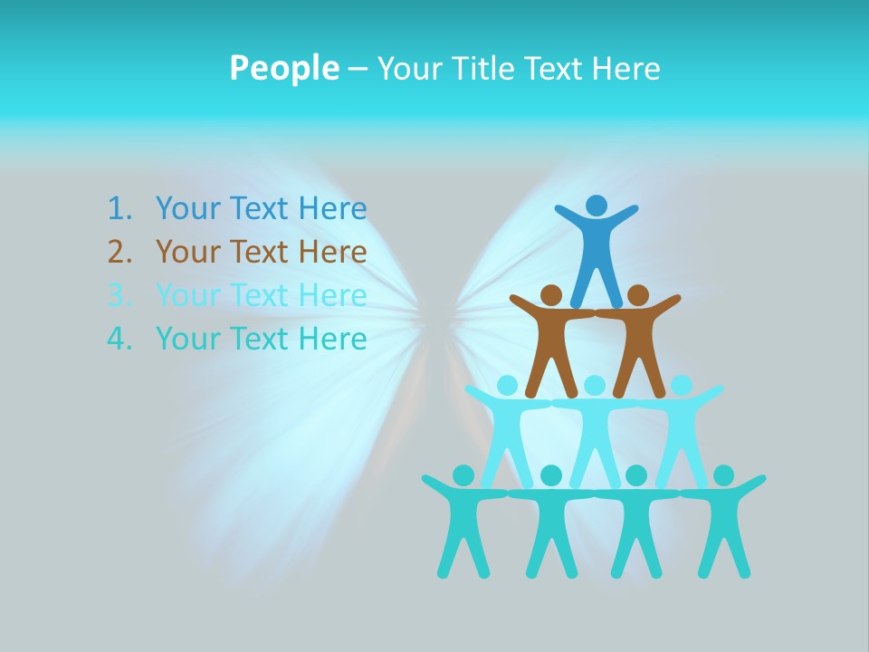 A Blue Butterfly On A Black Background PowerPoint Template