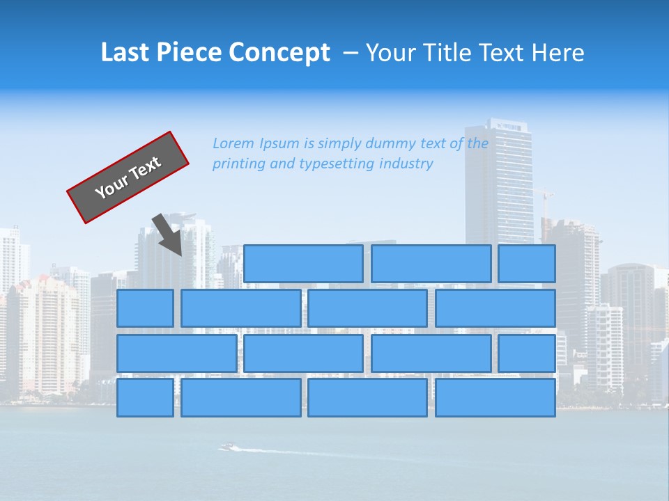 Sunny Miami Skyline From Biscayne Bay PowerPoint Template