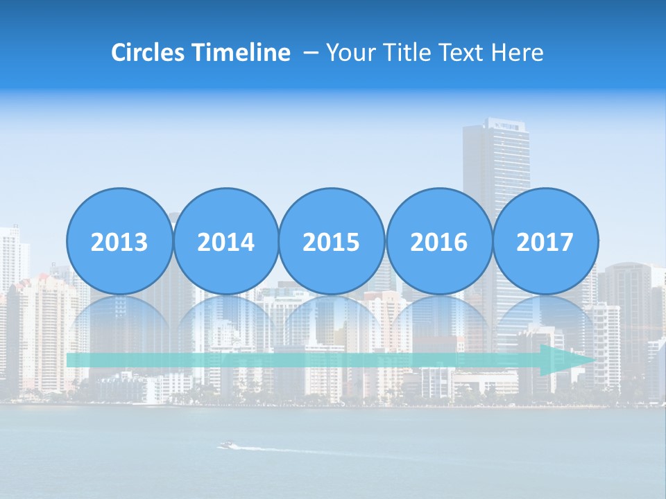 Sunny Miami Skyline From Biscayne Bay PowerPoint Template