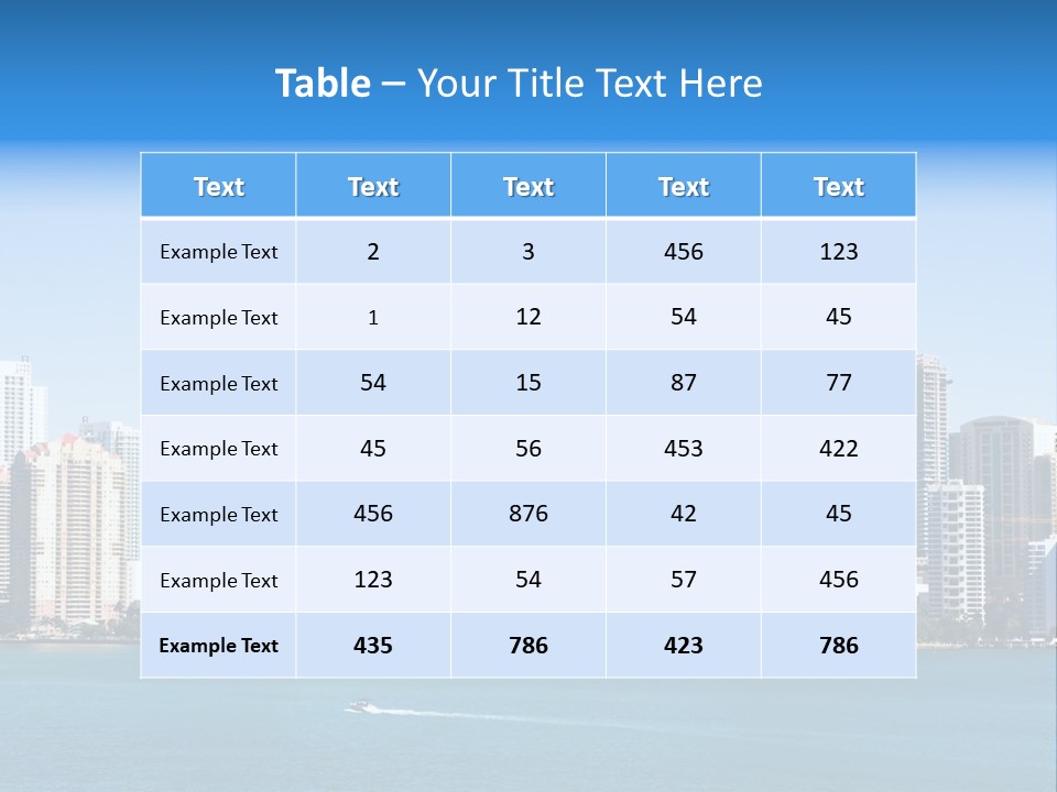 Sunny Miami Skyline From Biscayne Bay PowerPoint Template