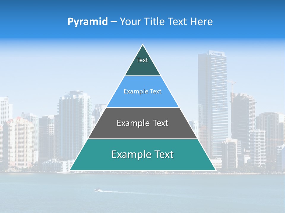 Sunny Miami Skyline From Biscayne Bay PowerPoint Template