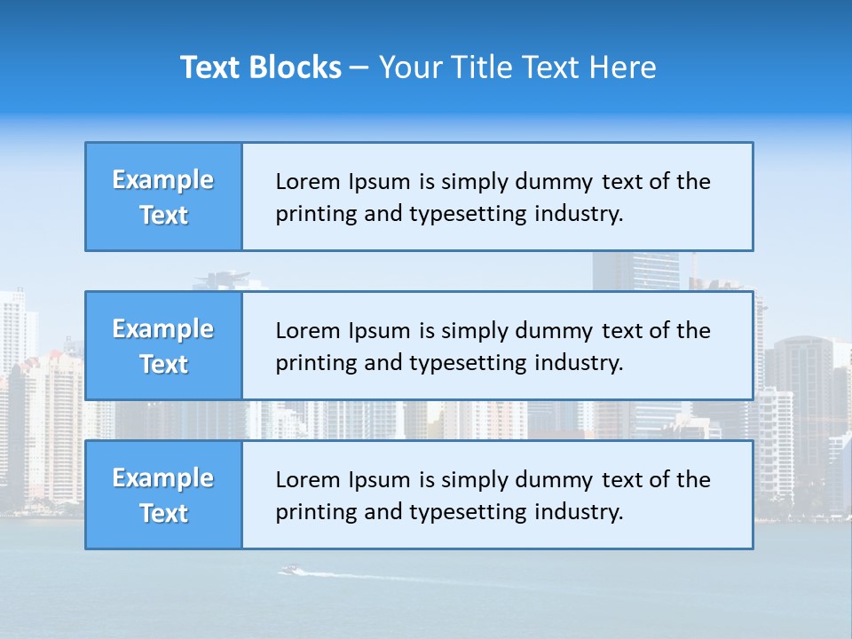 Sunny Miami Skyline From Biscayne Bay PowerPoint Template