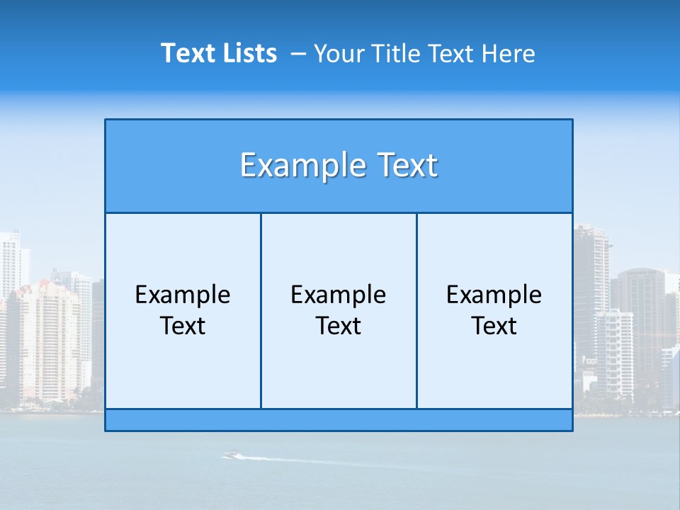 Sunny Miami Skyline From Biscayne Bay PowerPoint Template