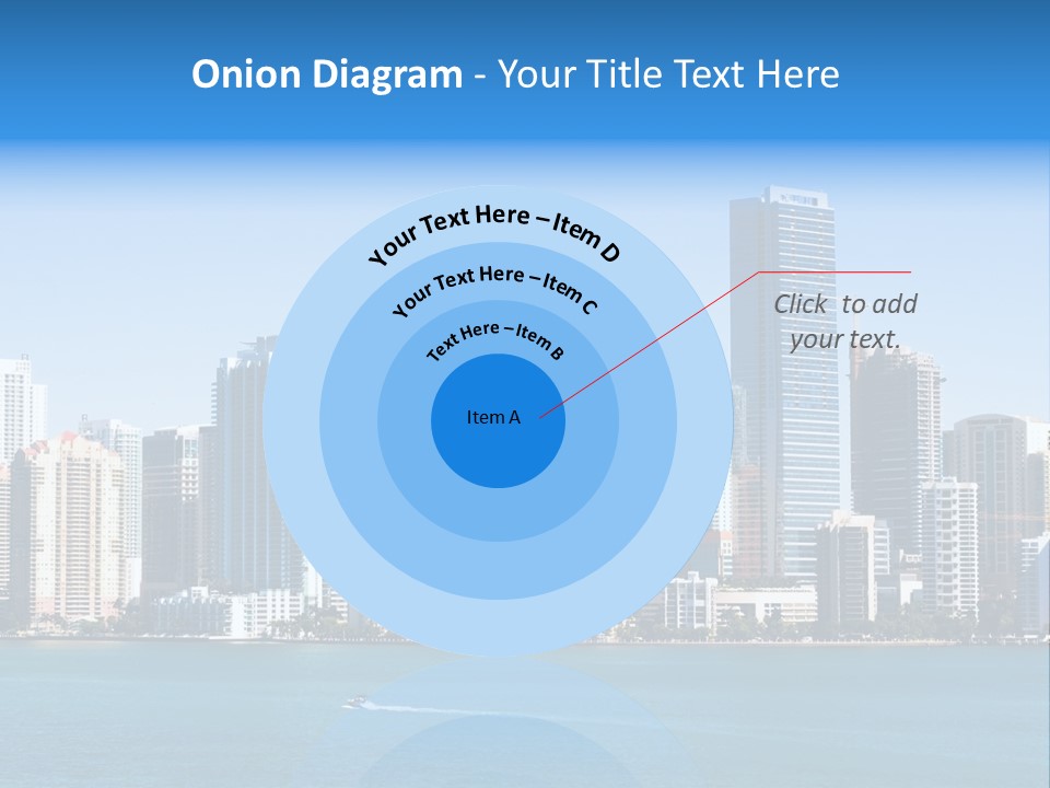 Sunny Miami Skyline From Biscayne Bay PowerPoint Template