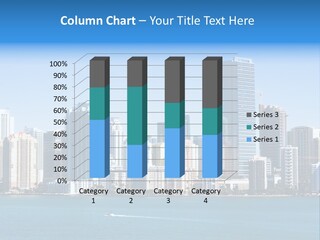 Sunny Miami Skyline From Biscayne Bay PowerPoint Template