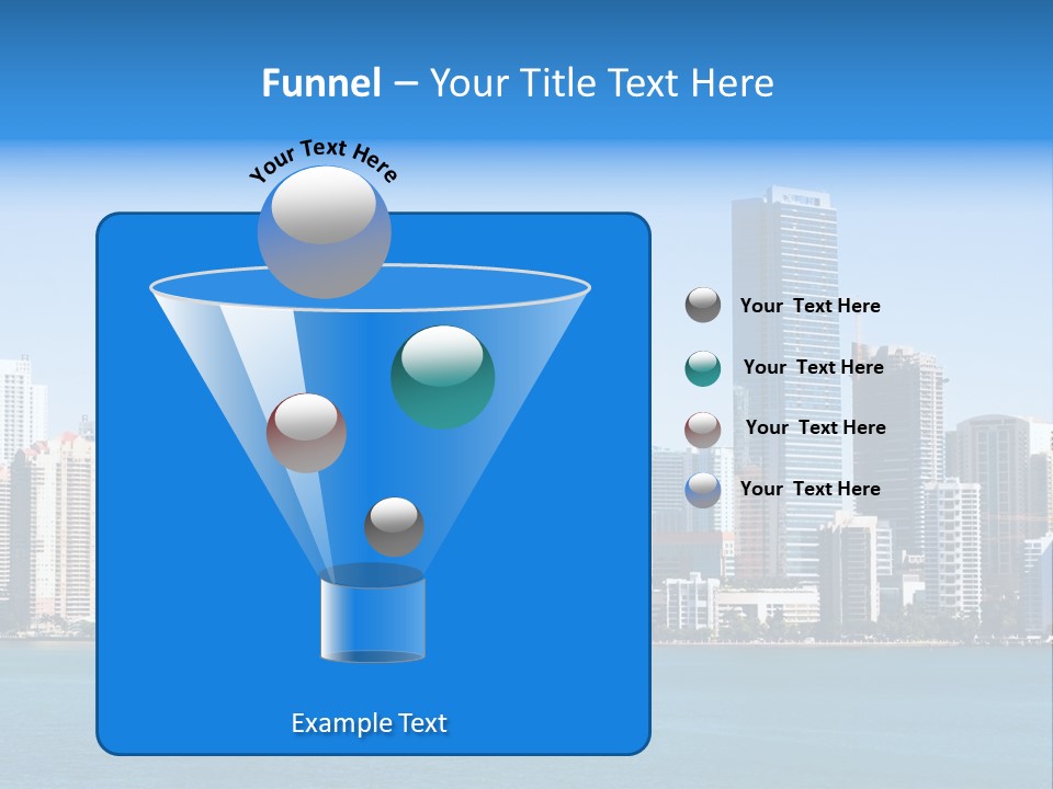 Sunny Miami Skyline From Biscayne Bay PowerPoint Template