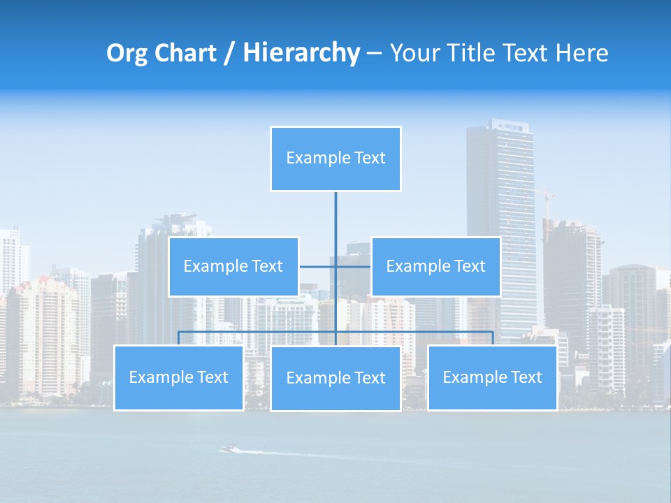 Sunny Miami Skyline From Biscayne Bay PowerPoint Template