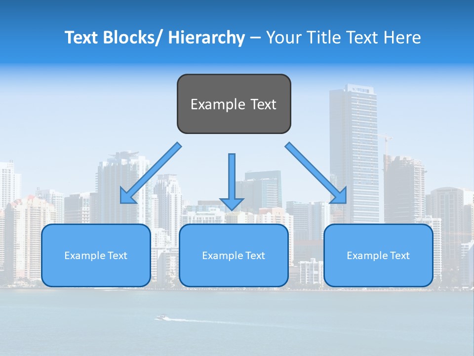 Sunny Miami Skyline From Biscayne Bay PowerPoint Template