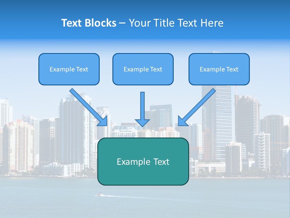 Sunny Miami Skyline From Biscayne Bay PowerPoint Template