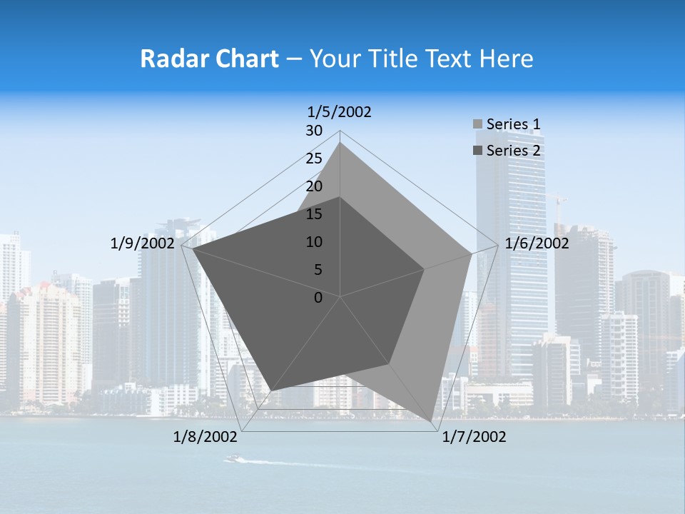 Sunny Miami Skyline From Biscayne Bay PowerPoint Template