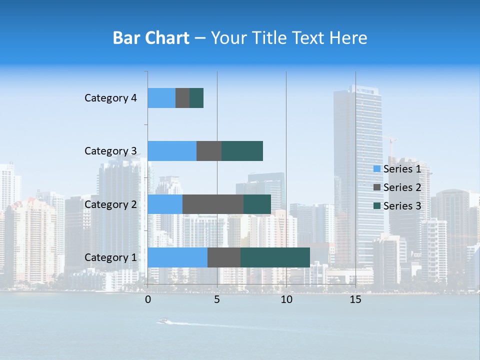 Sunny Miami Skyline From Biscayne Bay PowerPoint Template