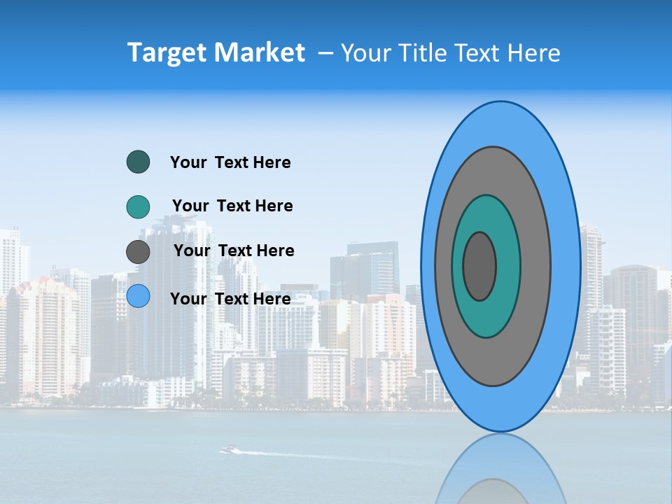 Sunny Miami Skyline From Biscayne Bay PowerPoint Template