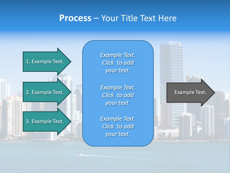 Sunny Miami Skyline From Biscayne Bay PowerPoint Template