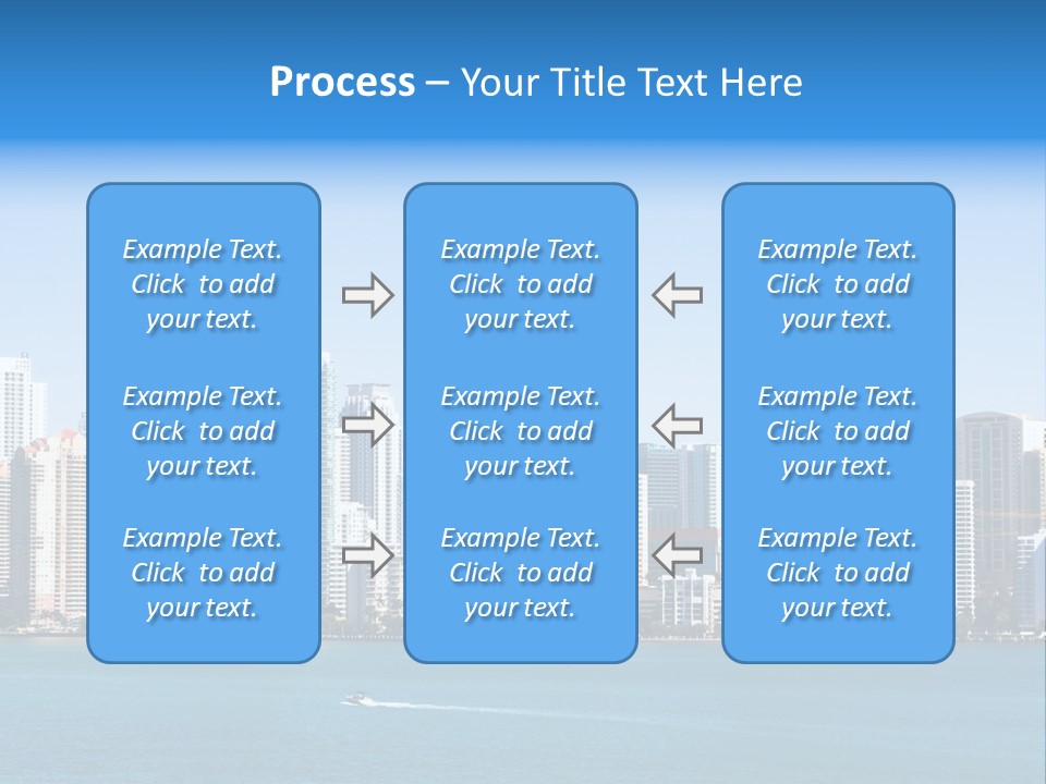 Sunny Miami Skyline From Biscayne Bay PowerPoint Template