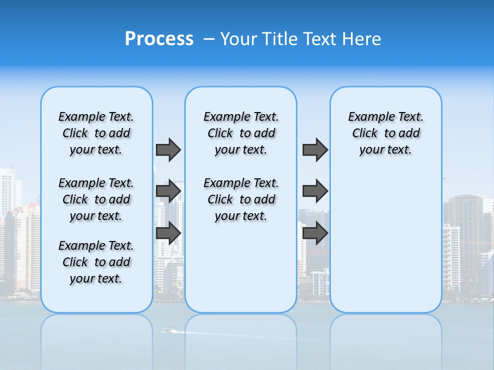 Sunny Miami Skyline From Biscayne Bay PowerPoint Template