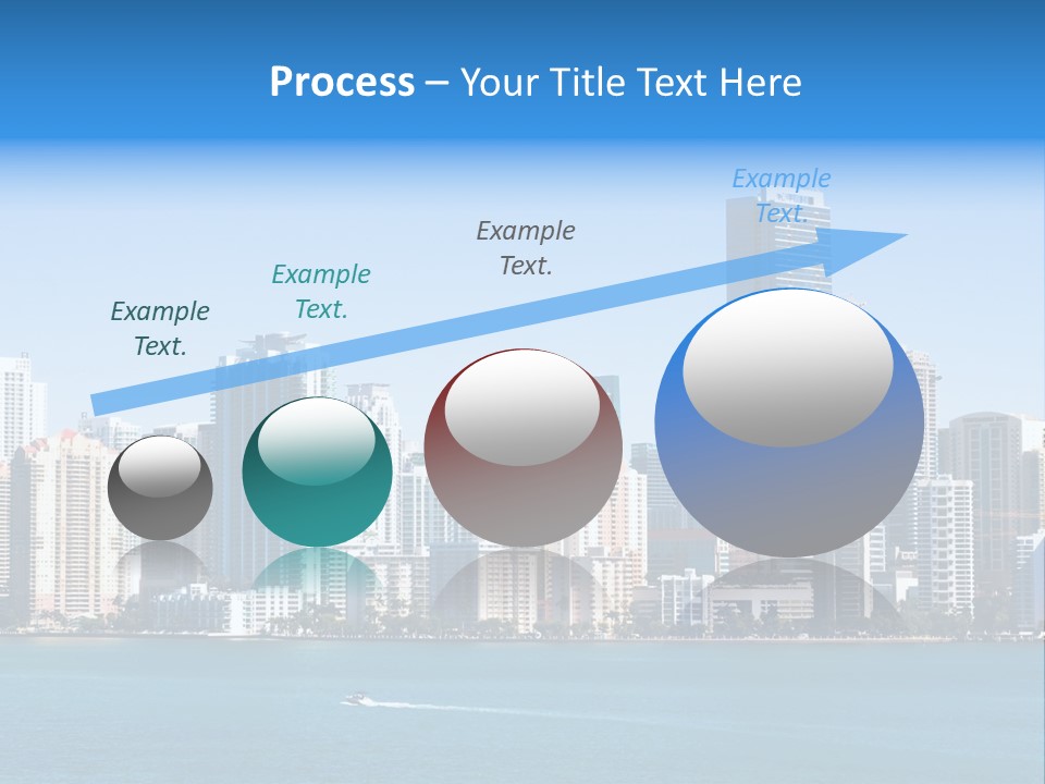Sunny Miami Skyline From Biscayne Bay PowerPoint Template