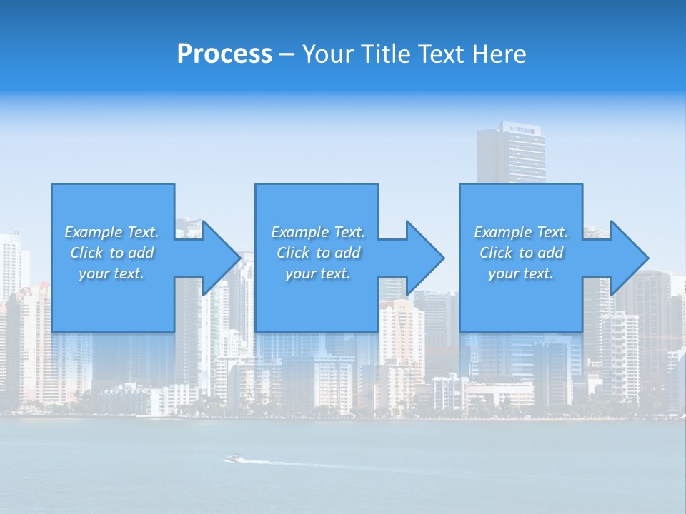 Sunny Miami Skyline From Biscayne Bay PowerPoint Template