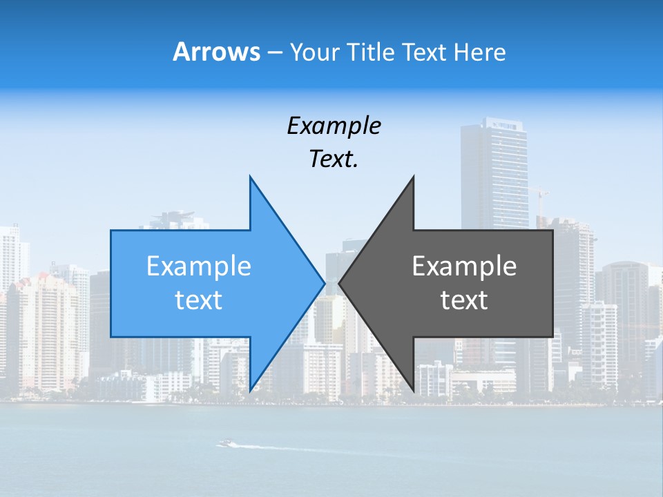 Sunny Miami Skyline From Biscayne Bay PowerPoint Template