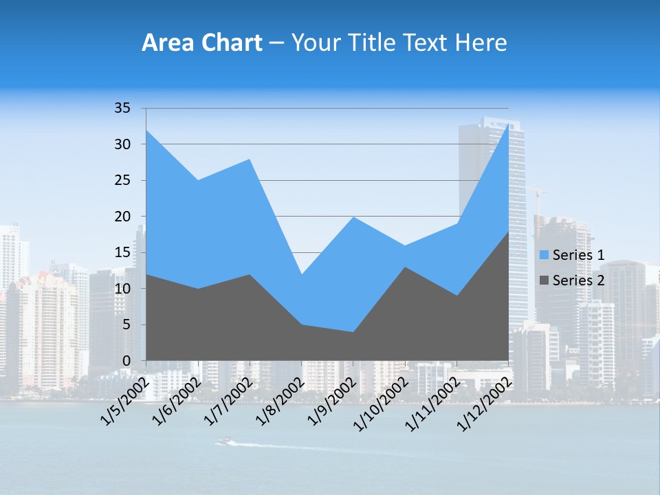 Sunny Miami Skyline From Biscayne Bay PowerPoint Template