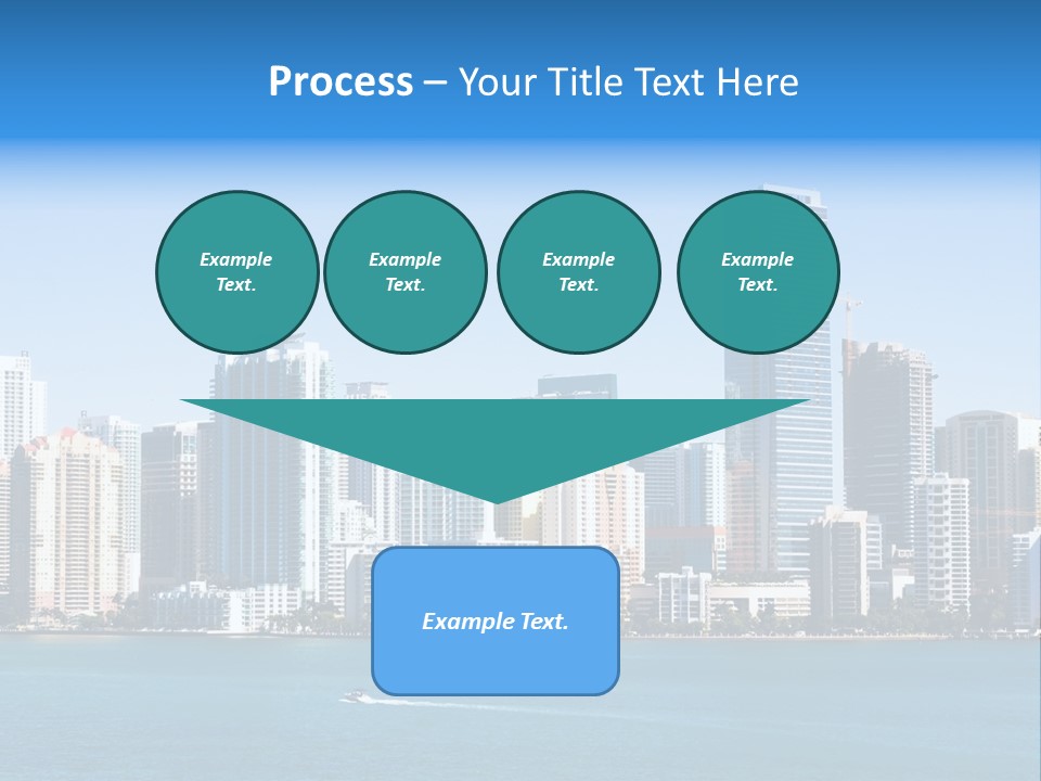 Sunny Miami Skyline From Biscayne Bay PowerPoint Template