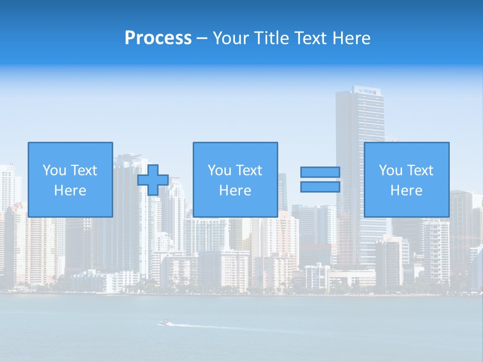 Sunny Miami Skyline From Biscayne Bay PowerPoint Template
