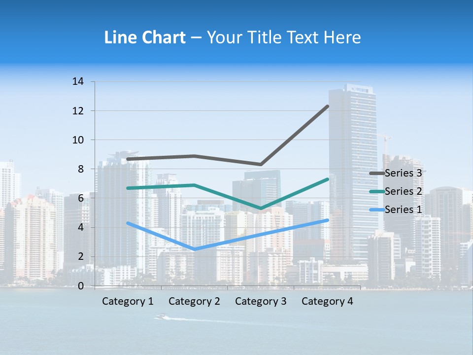 Sunny Miami Skyline From Biscayne Bay PowerPoint Template