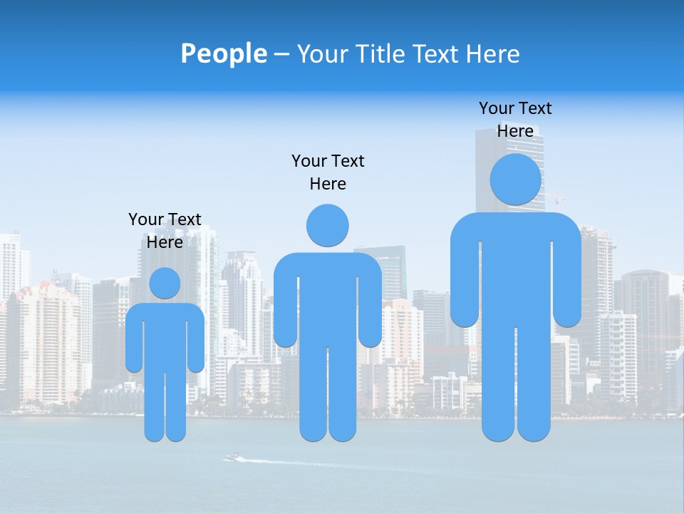 Sunny Miami Skyline From Biscayne Bay PowerPoint Template