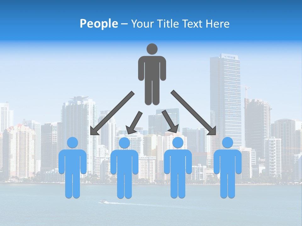 Sunny Miami Skyline From Biscayne Bay PowerPoint Template