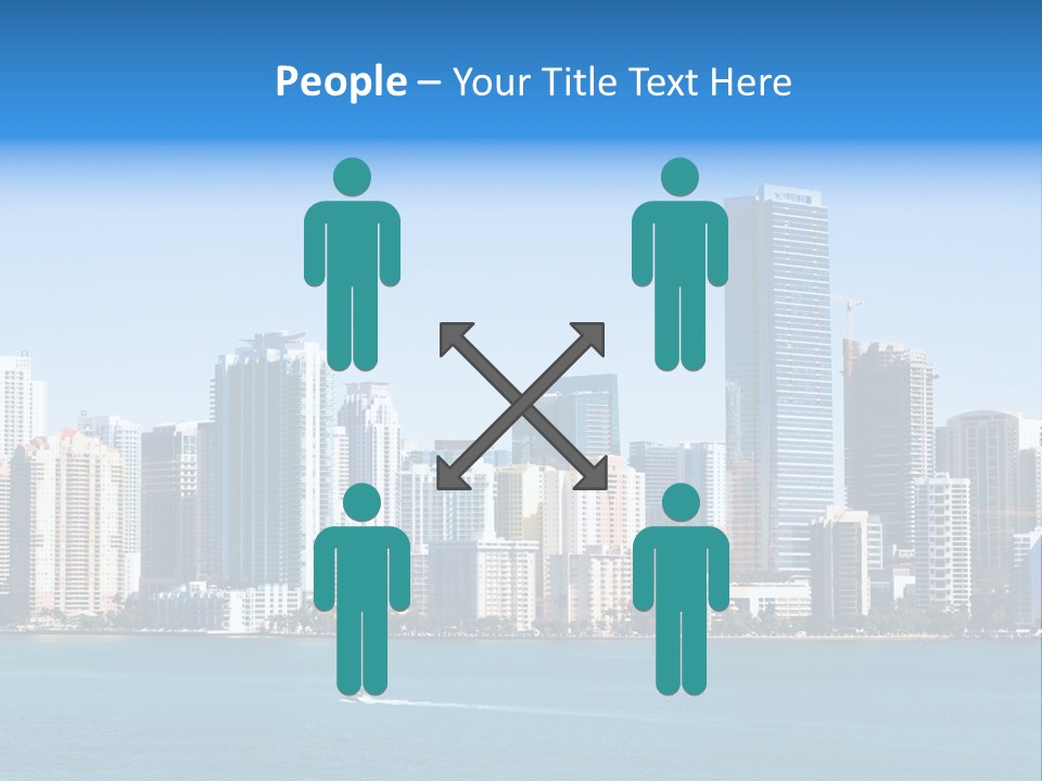 Sunny Miami Skyline From Biscayne Bay PowerPoint Template