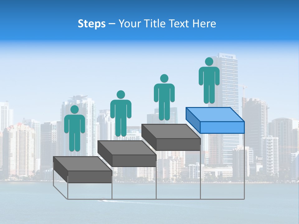 Sunny Miami Skyline From Biscayne Bay PowerPoint Template