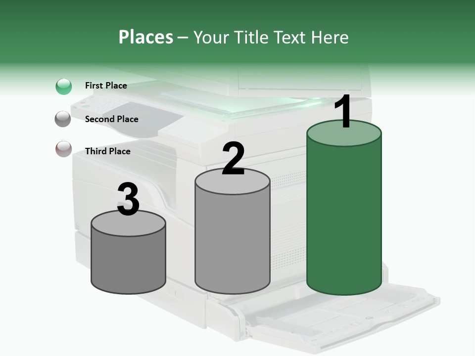 Multifunction Printer Isolated On White PowerPoint Template