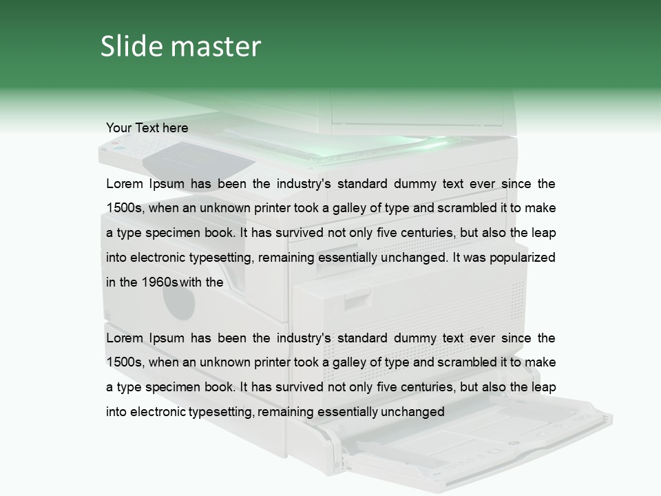 Multifunction Printer Isolated On White PowerPoint Template