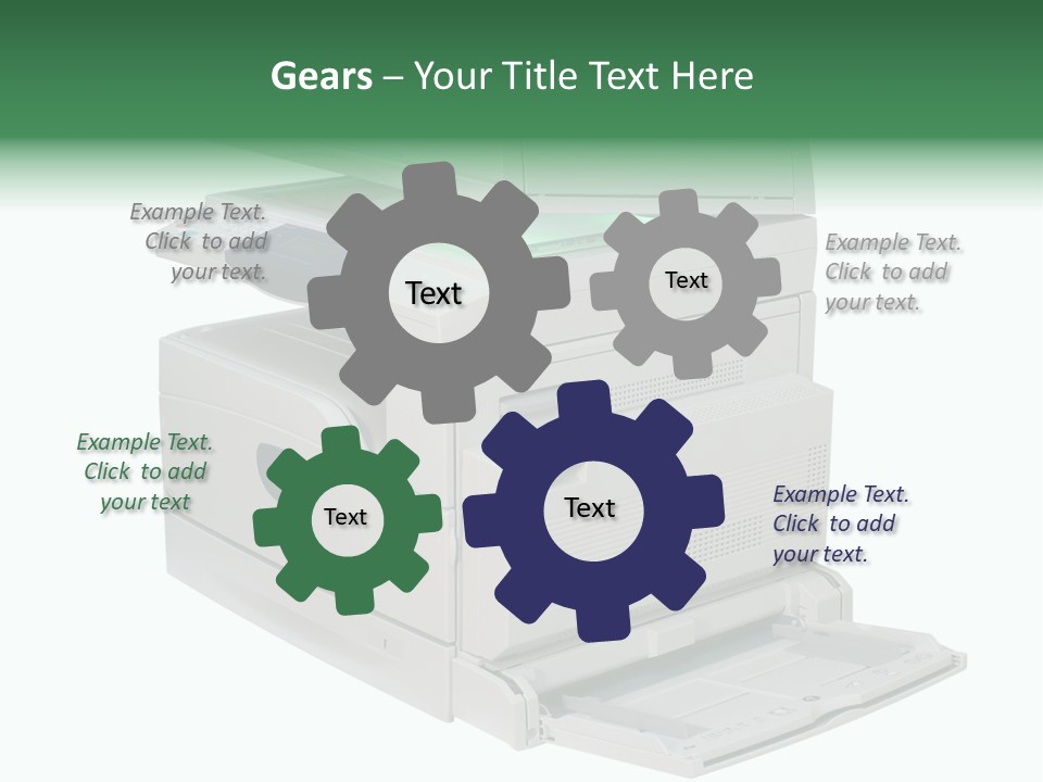 Multifunction Printer Isolated On White PowerPoint Template