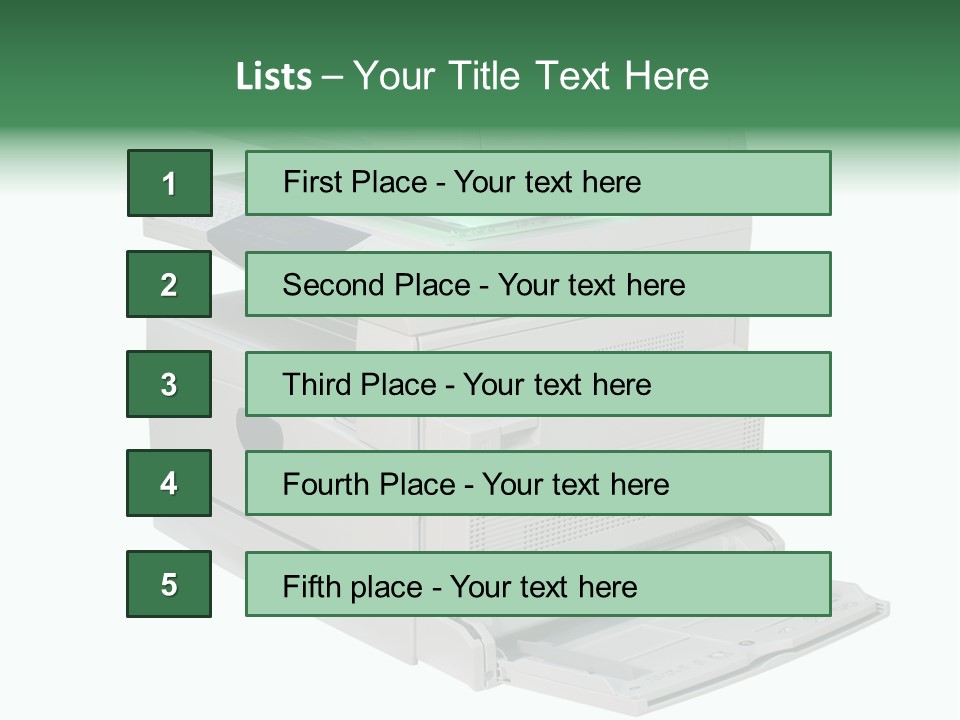 Multifunction Printer Isolated On White PowerPoint Template