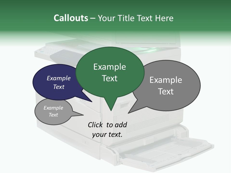 Multifunction Printer Isolated On White PowerPoint Template