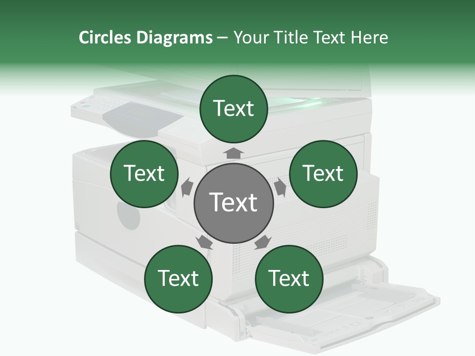 Multifunction Printer Isolated On White PowerPoint Template