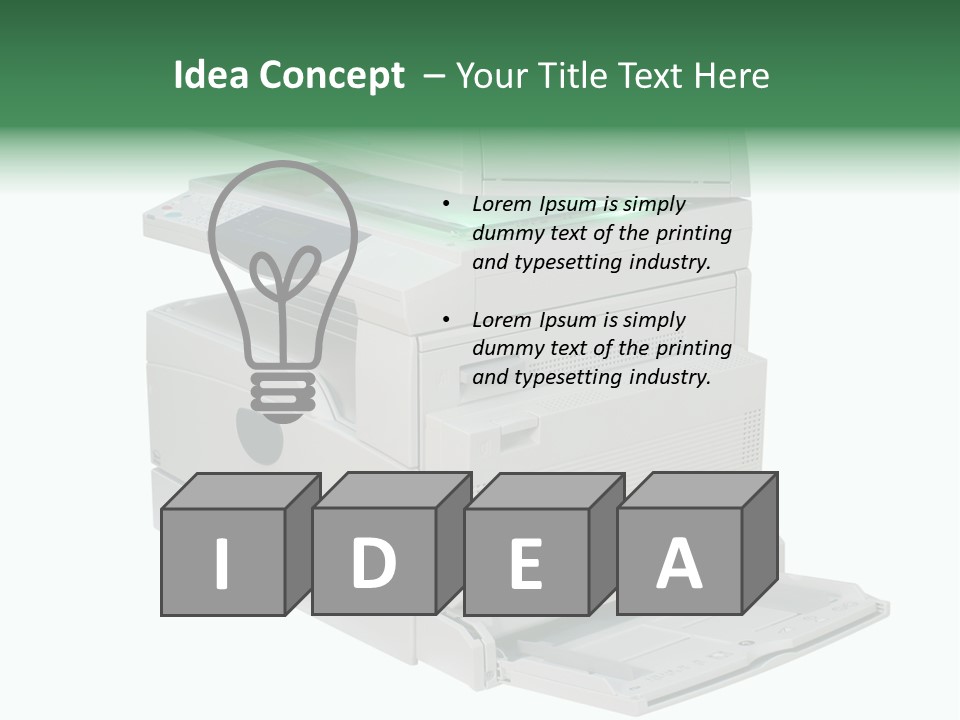 Multifunction Printer Isolated On White PowerPoint Template