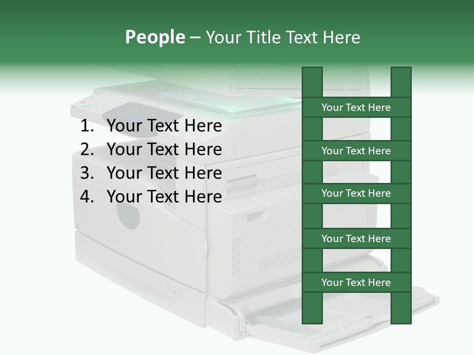 Multifunction Printer Isolated On White PowerPoint Template