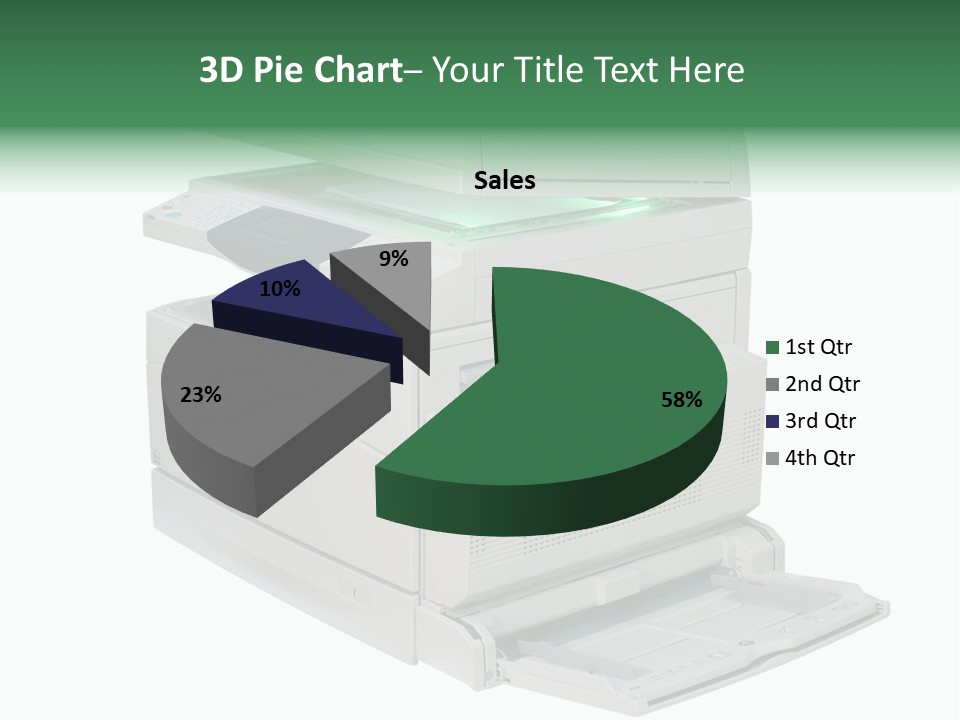 Multifunction Printer Isolated On White PowerPoint Template