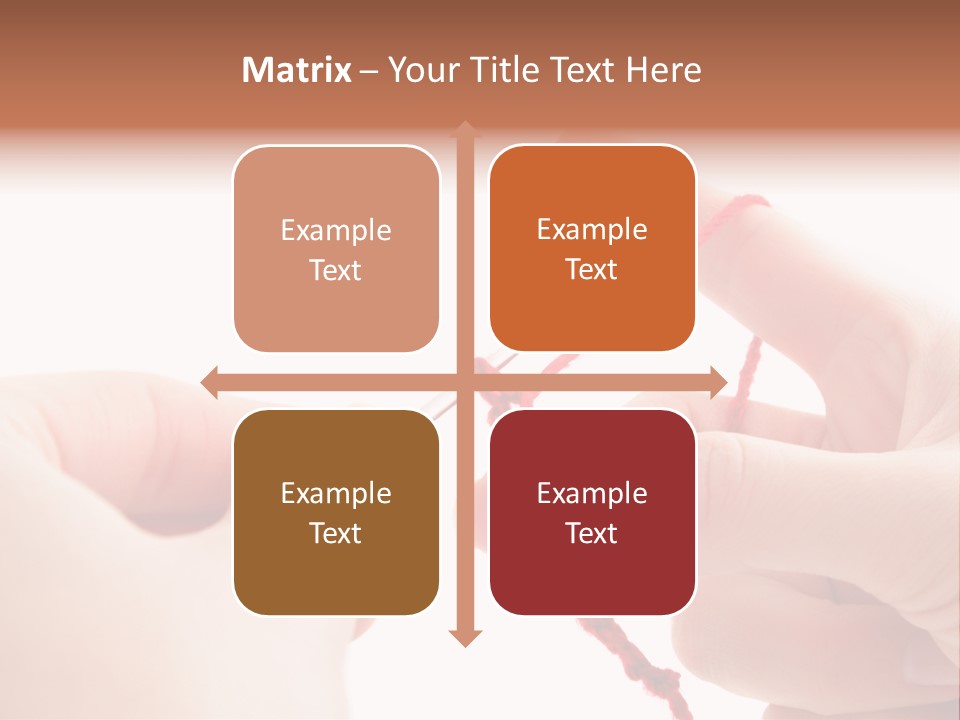 Human Hands Crocheting. All Isolated On White Background. PowerPoint Template