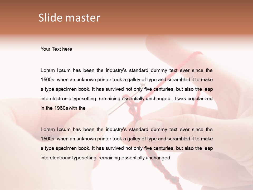 Human Hands Crocheting. All Isolated On White Background. PowerPoint Template