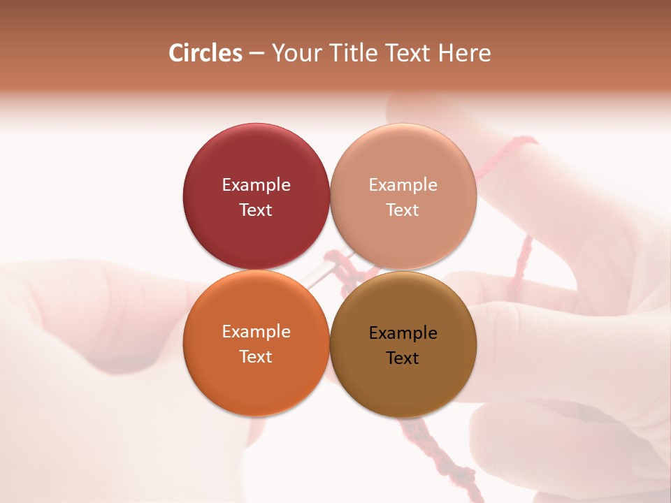 Human Hands Crocheting. All Isolated On White Background. PowerPoint Template