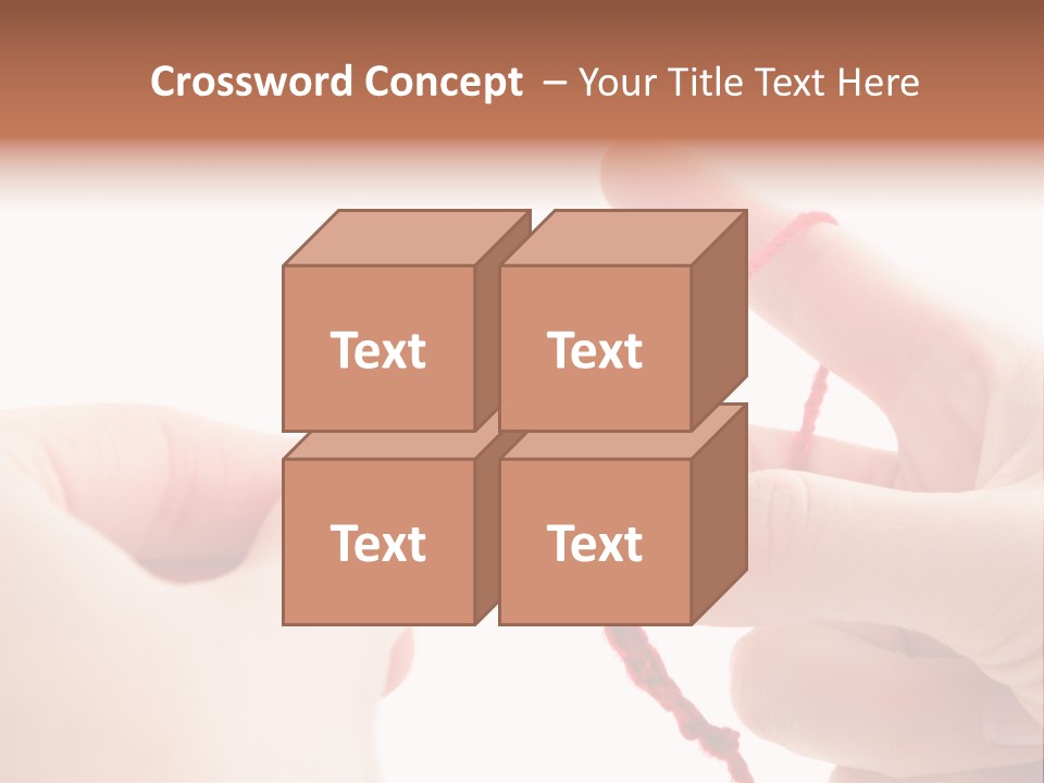 Human Hands Crocheting. All Isolated On White Background. PowerPoint Template