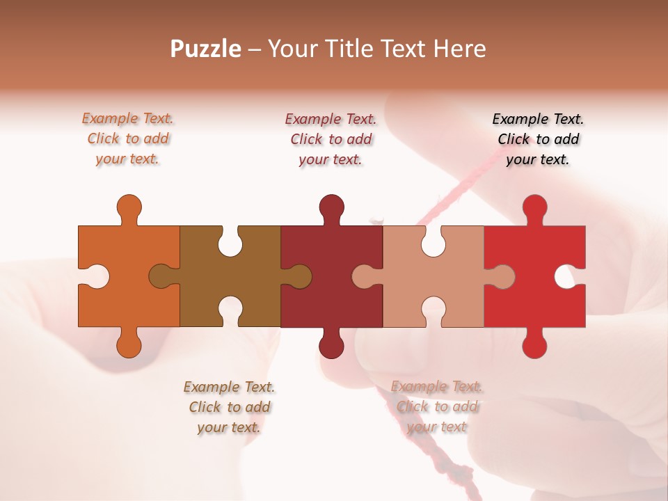 Human Hands Crocheting. All Isolated On White Background. PowerPoint Template