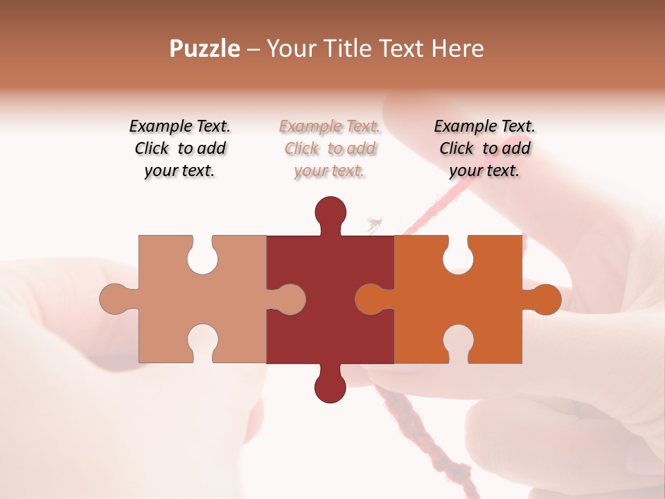 Human Hands Crocheting. All Isolated On White Background. PowerPoint Template